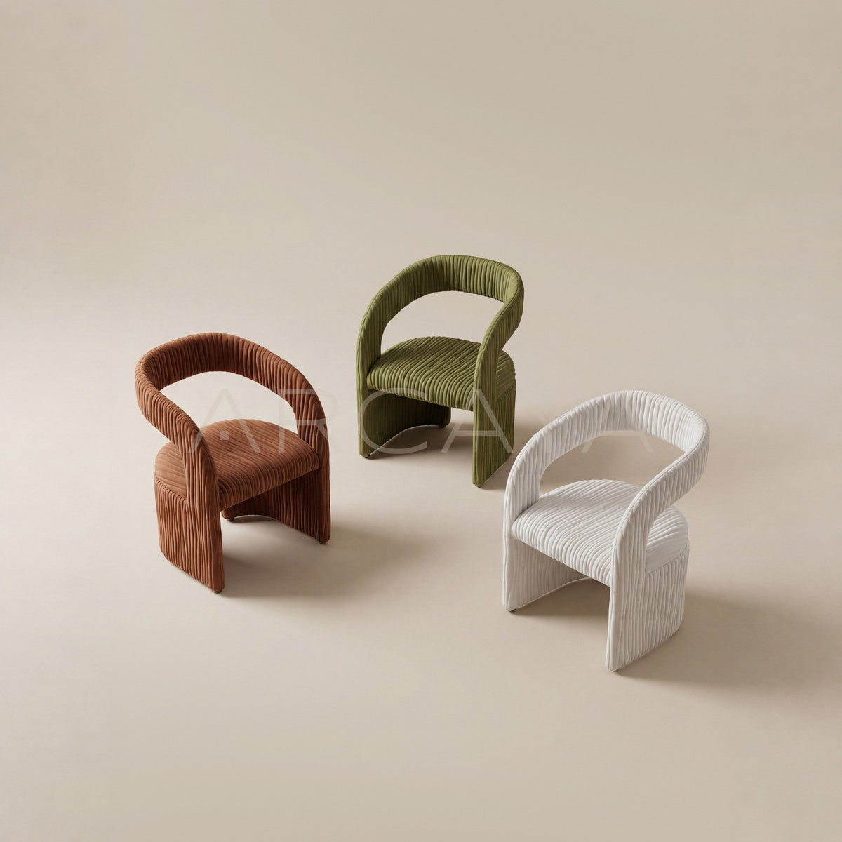 Vertical Pleat Curved Armrest Lounge Chair - main