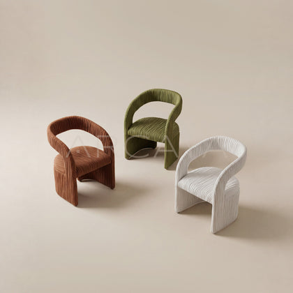 Vertical Pleat Curved Armrest Lounge Chair - main