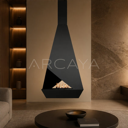 Leander Hanging Fireplace - scene
