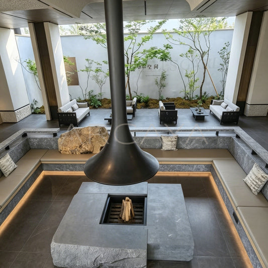 Stone Wood Burning Fireplace - main