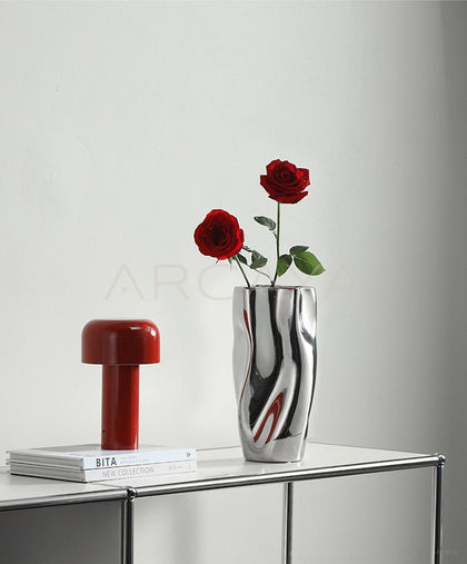 Silver Plated Metal Art Vase - scene
