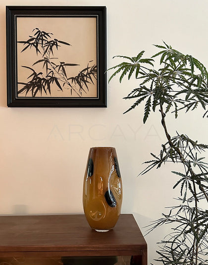 Mid Century Speckled Glass Vase - scene