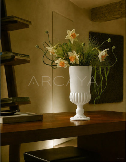 French Mid Century Matte Tall Stem Vase - scene
