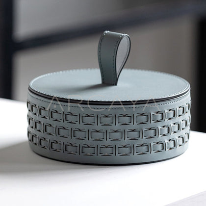 Hollow Leather Lidded Jewelry Box - main