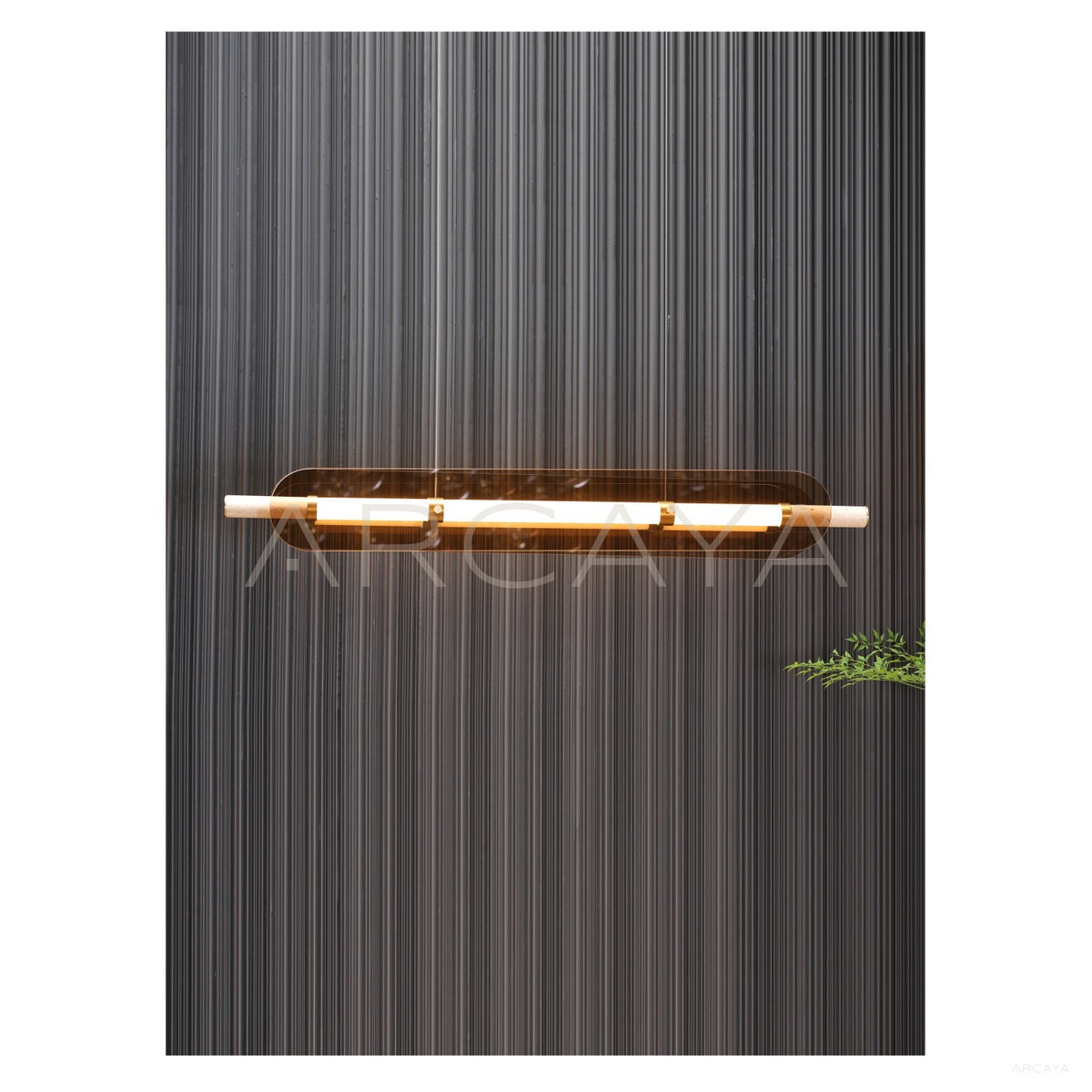 Linear Amber Three Wing Pendant Light 21955 in detail