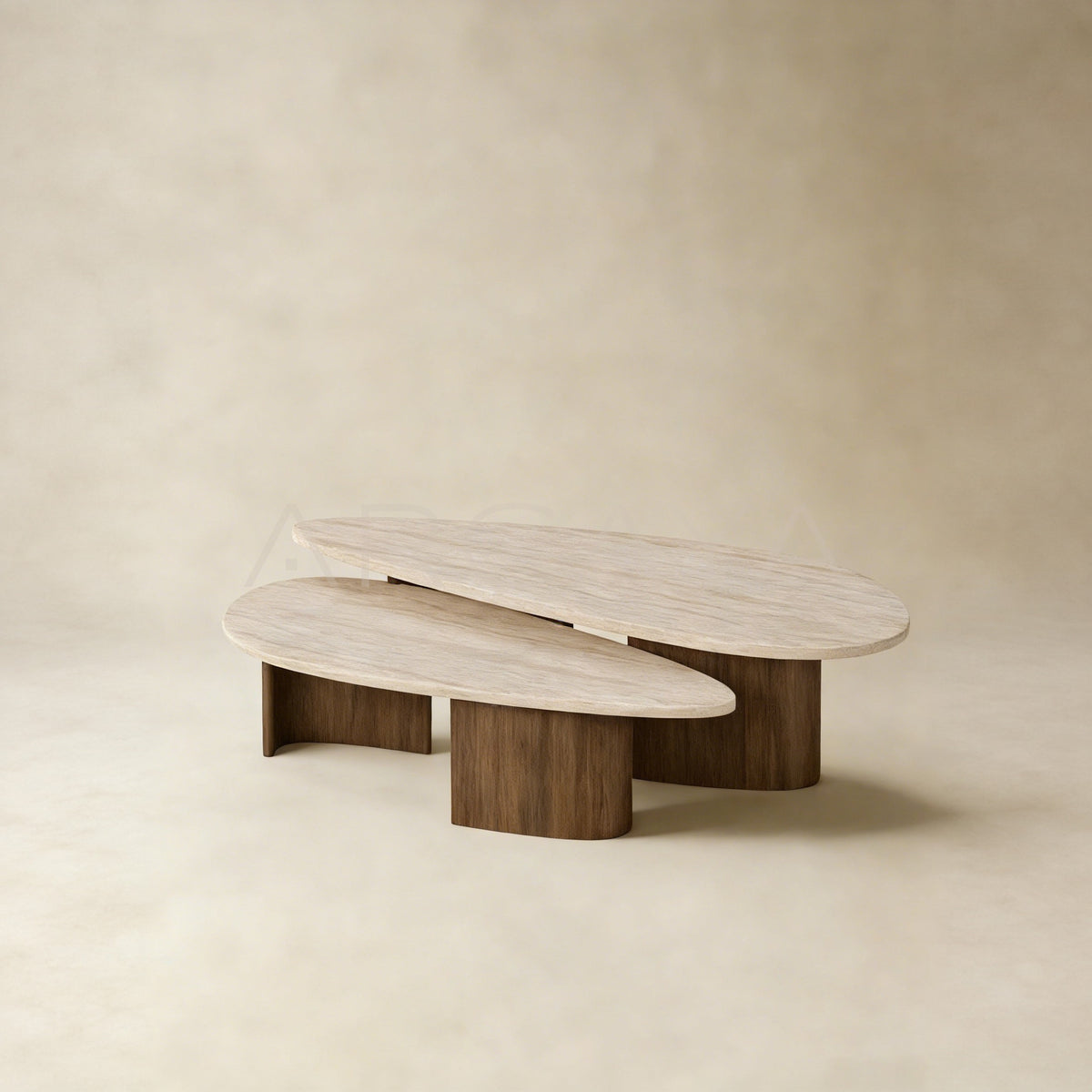 Aston Travertine Solid Wood Coffee Table - main