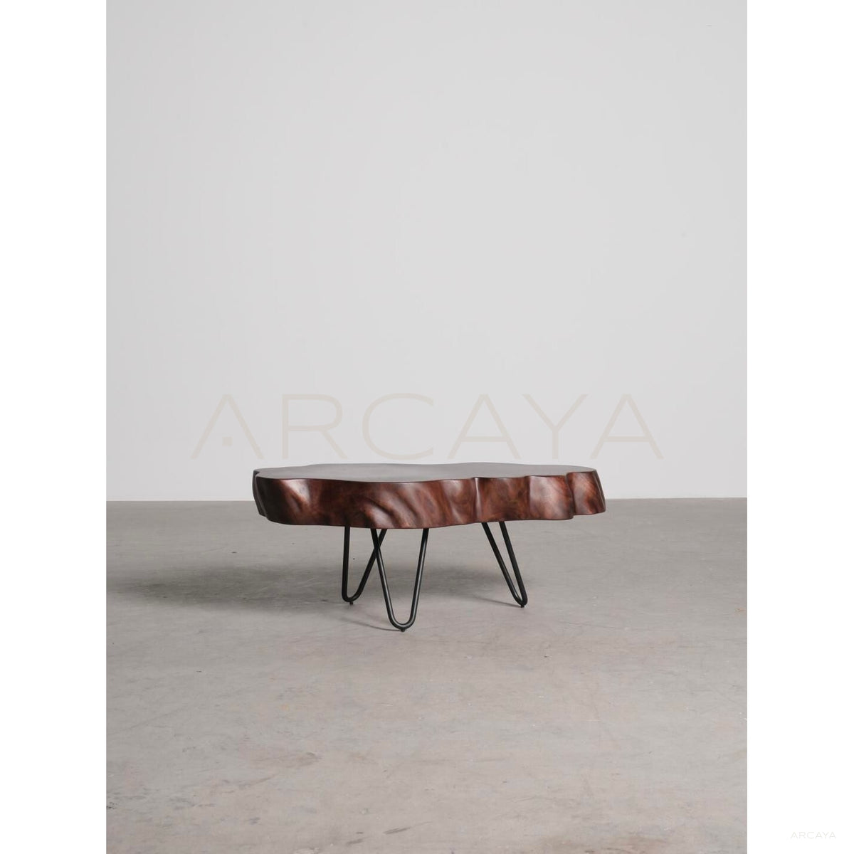 Solid Wood Slab Irregular Coffee Table in detail