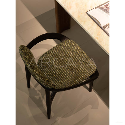 Solid Wood Curved Dining Chair - scene