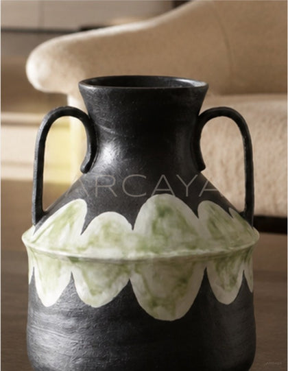 Dadan Double Ear Ceramic Vase Entryway - scene
