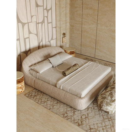 Curved Embrace Fabric Bed - scene