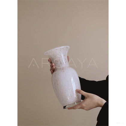 Vintage New Chinese Glass Vase - scene