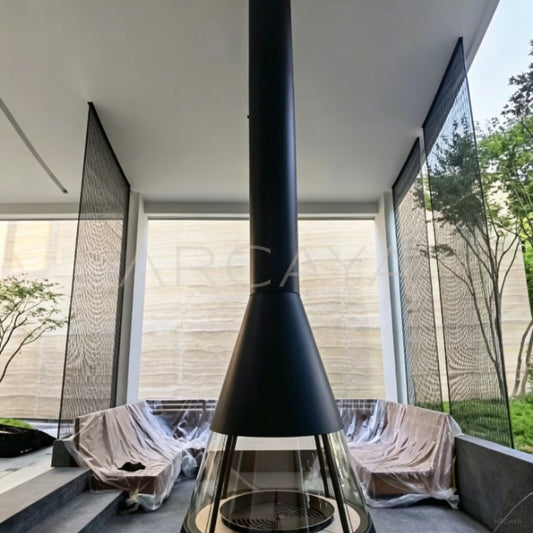 Trumpet Floor Standing Wood Burning Fireplace - main
