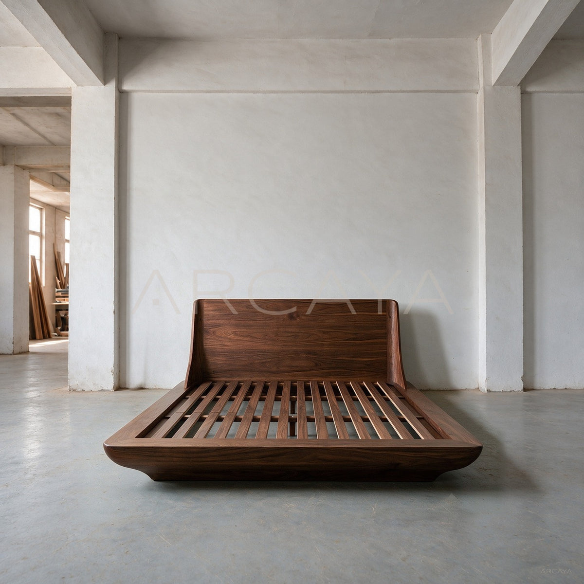 Floating Platform Teak Bed - main