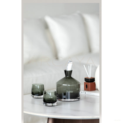 Smoked Glass Decanter Whisky Set - scene