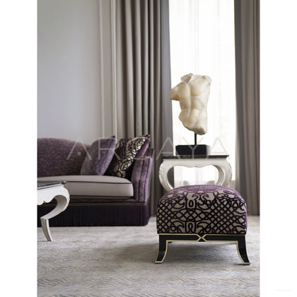 Purple Velvet Italian Sofa - scene