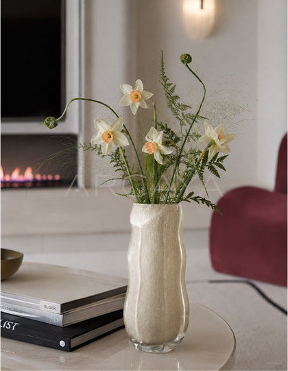 French Mid Century Glass Vase - scene