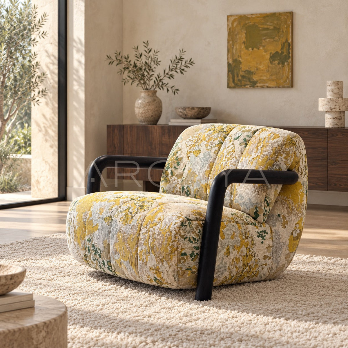 Cream Style Single Sofa Chair in detail