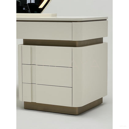 Cream Lighted Vanity Table - scene