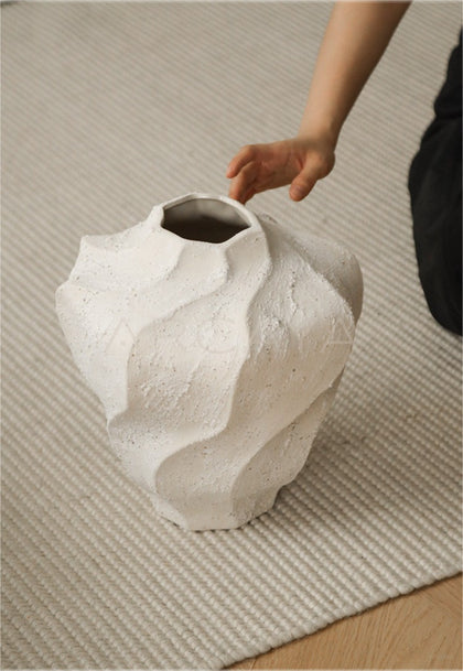 Handmade Rock Texture Ceramic Vase - scene