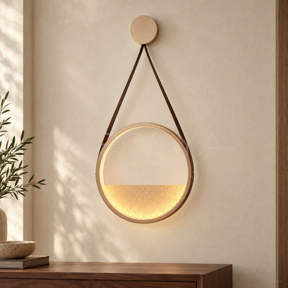 Leather Strap Half Texture Halo Wall Light 95325 - main