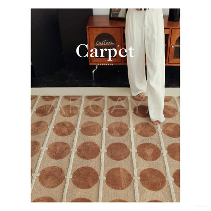 Beige Red Brown Dot Rug Dsm P025 C03 - scene