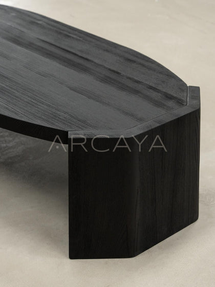 Jackfruit Wood Curved Coffee Table - detail