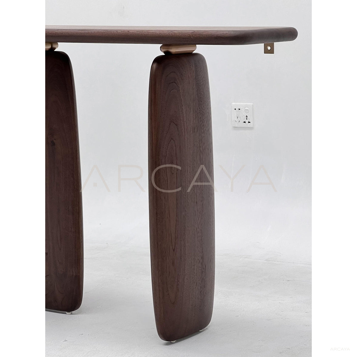 Wabi Sabi Black Walnut Column Console Table in detail