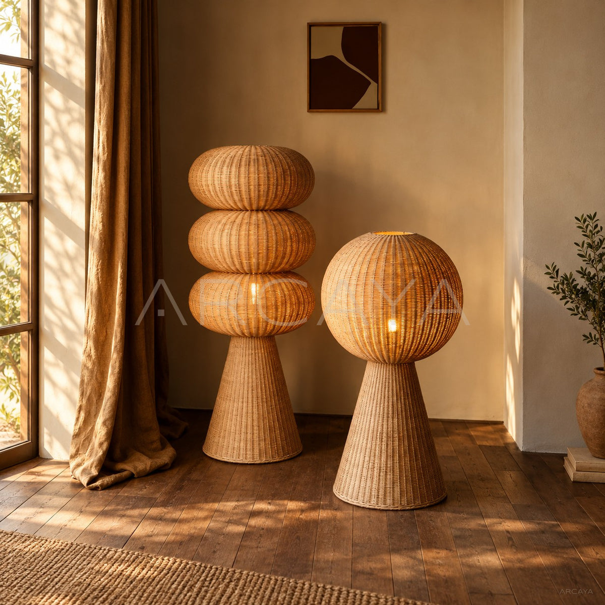 Rattan Floor Lamp New - main