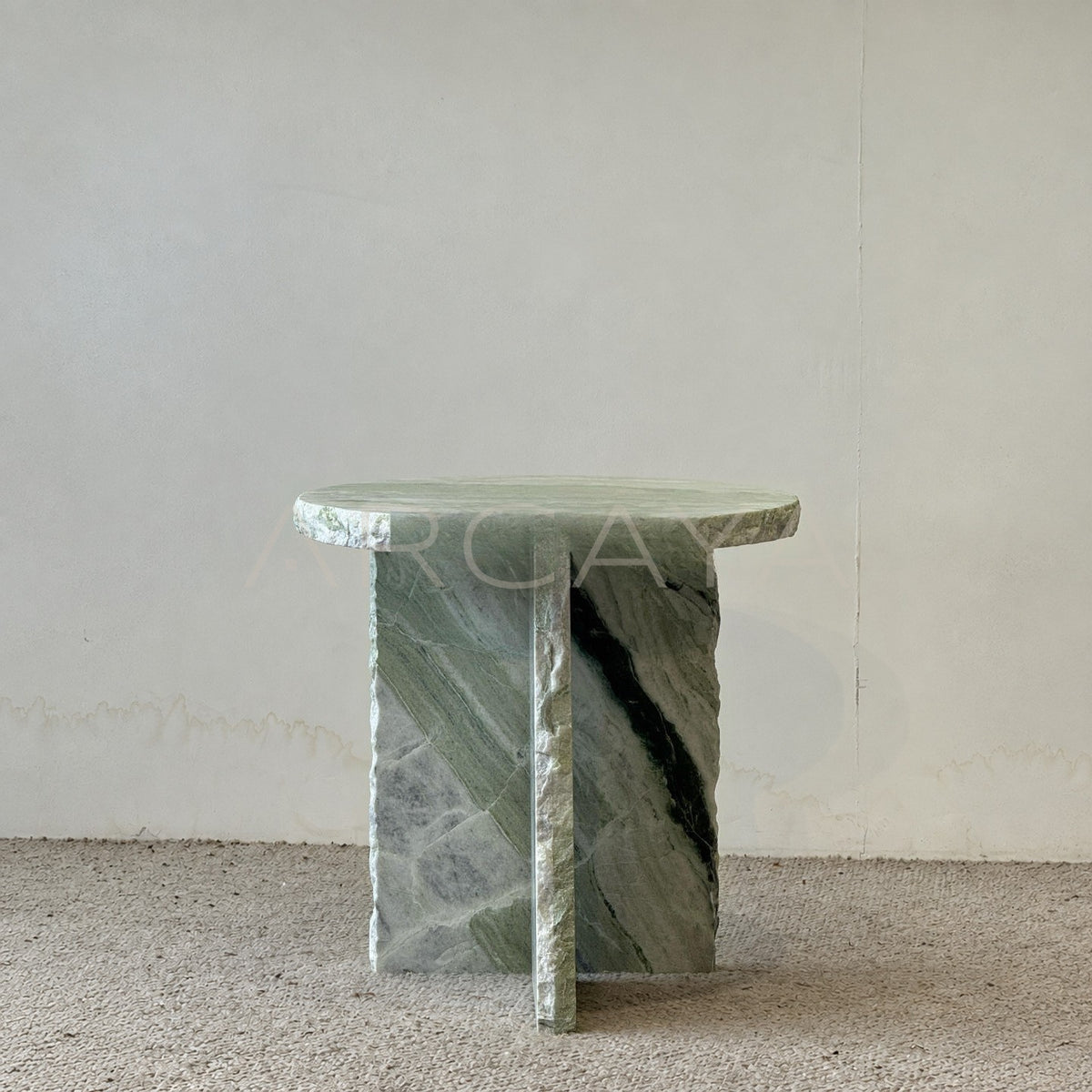 Custom Green Marble Live Edge Piece — Side Table - main