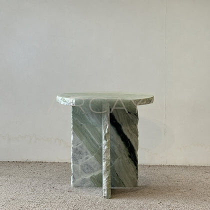Custom Green Marble Live Edge Piece — Side Table - main