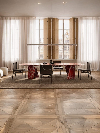 Red Stone Dining Table - scene