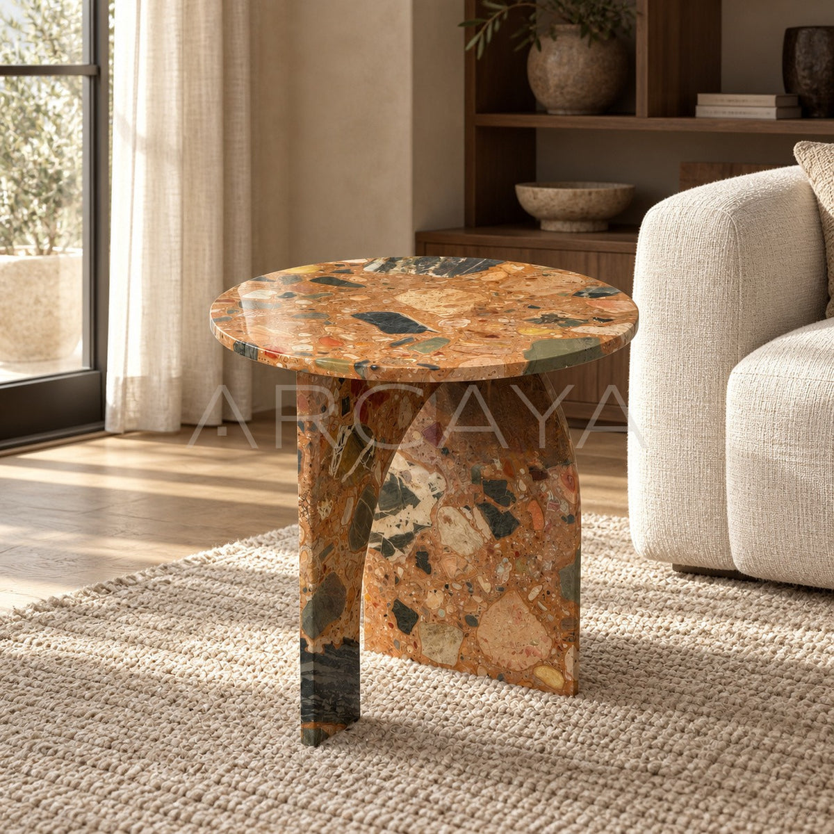 Terrazzo Mid Century Side Table in detail