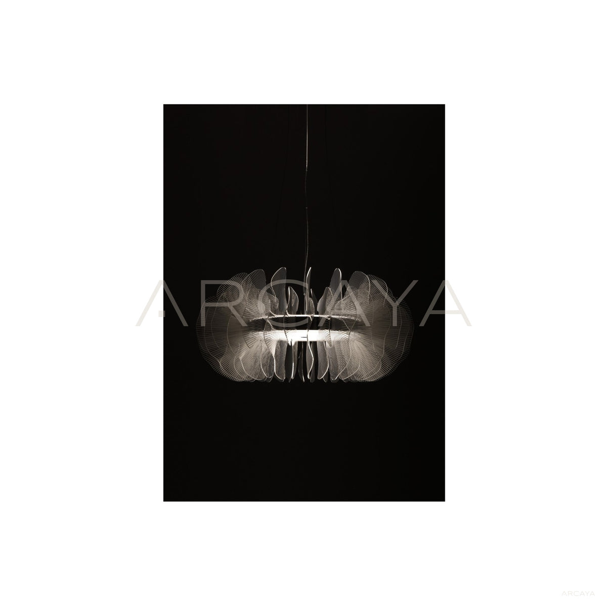 Crystal Petal Flat Round Pendant Light 23034 in detail