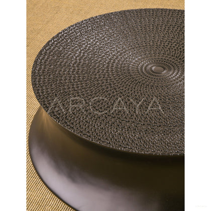Carved Sunflower Round Coffee Table - scene