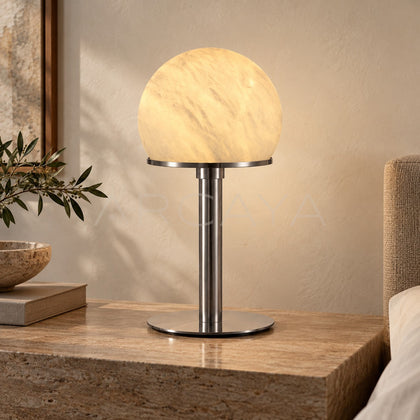 Stone Globe Silver Stem Table Lamp 80513 - main