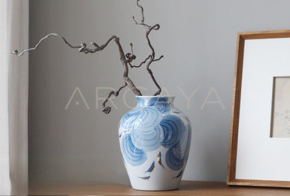 Jingdezhen Blue White Jar Vase Vintage - scene