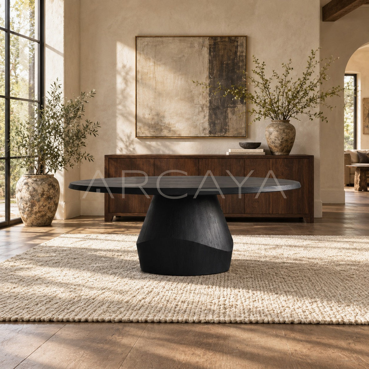 Oak Solid Wood Dining Table in detail