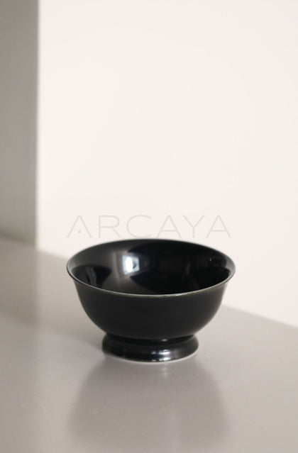 Handmade Black Gold Footed Tea Bowl - scene