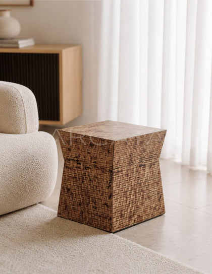 Woven Texture Art Side Table - scene