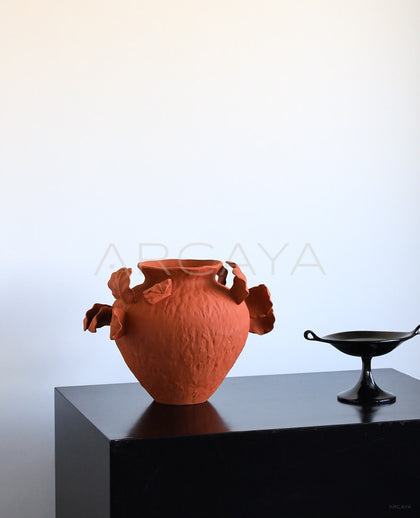 Jingdezhen Red Ceramic Jar Vase - scene