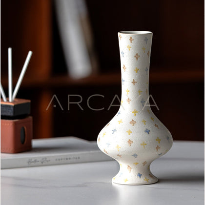 Dadan Hand Painted Cross Pattern Long Neck Vase - main