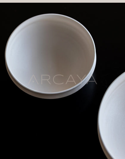 Amu Collab Folded Edge Ceramic Soup Bowl - scene