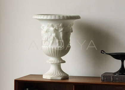 French Mid Century Roman Relief Floor Vase - scene