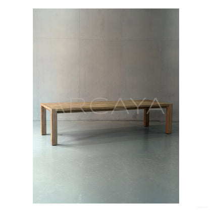 Outdoor Solid Wood Dining Table - scene