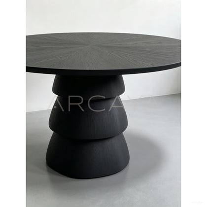 Oak Sculptural Dining Table - scene
