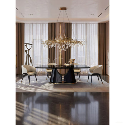 Supreme Ebony Yujing Dining Table - scene