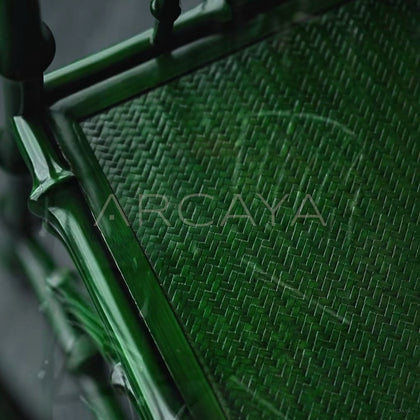 Green Bamboo Round Back Chair - detail