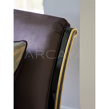 Modern Vintage Leather Bed And Nightstand - scene