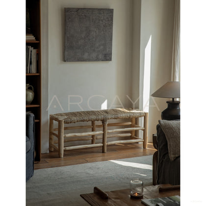 Straw Woven Bench - scene