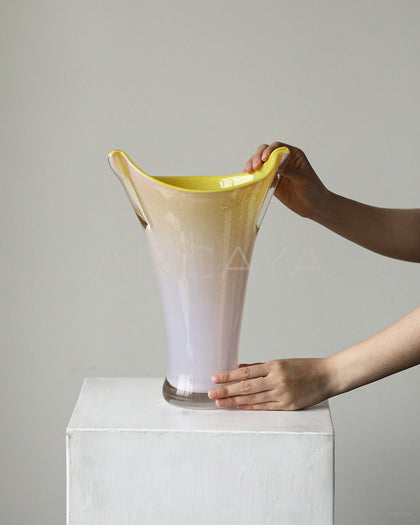 Mid Century Gradient Glazed Glass Vase - scene